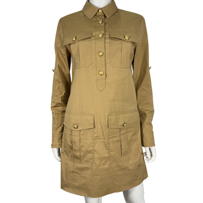 Veronica Beard Utility Tan Saude Shirt Dress Size 2