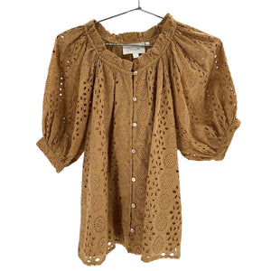 Cleobella Eyelet Tan Katie Blouse Size S