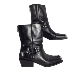 Aeyde Ring Detailed Black Wayne Boots Size IT 37 / US 7