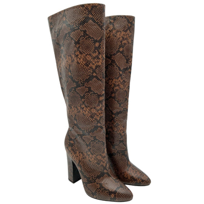 Lpa Snakeskin Brown Greta Knee High Boots Size 5.5
