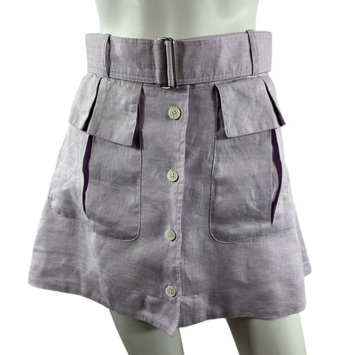 Matthew Bruch Belted Lilac Cargo Mini Skirt Size 2