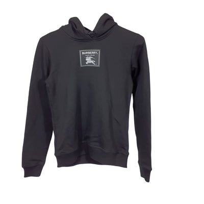 Burberry Logo Patch Black Vivienne Hooded Size Small Sweatshirt NWT