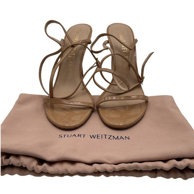 Stuart Weitzman Strappy Tan Merinda Heeled Sandals Size 7.5