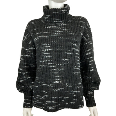 Varley Marled Black Turtleneck Sweater Size S