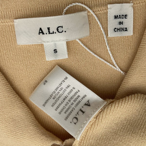 A.L.C. Knit Beige Taylor Polo Top Size S