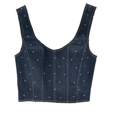Cinq à Sept Embellished Blue Ora Bustier Top Size M