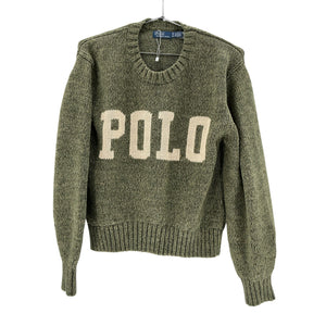 Polo Ralph Lauren Green Cotton Polo Pullover Sweater Size XS