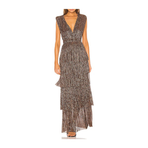 Sabina Musayev Metallic Brown Skylar Gown Size S