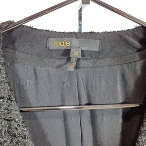 Maje Sequined Black Tweed Mini Size 4 US / 36 EU Dress