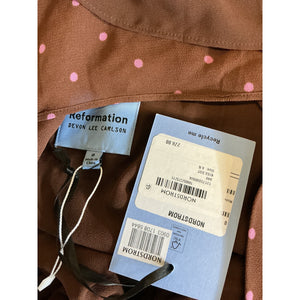 Reformation 'Michelle' Brown Viscose Dress Size 8