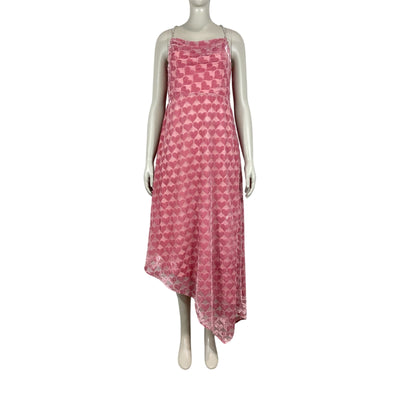 Majorelle Flocked Pink Trixie Midi Dress Size L