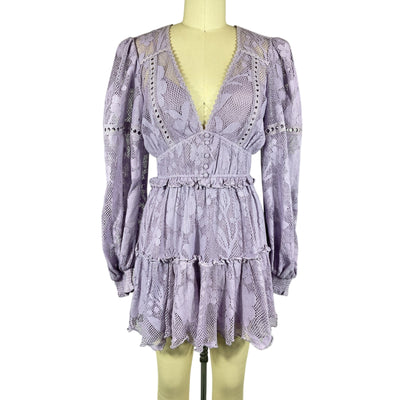 Hemant And Nandita Lace Lavender Nysa Dress Size XS NWT