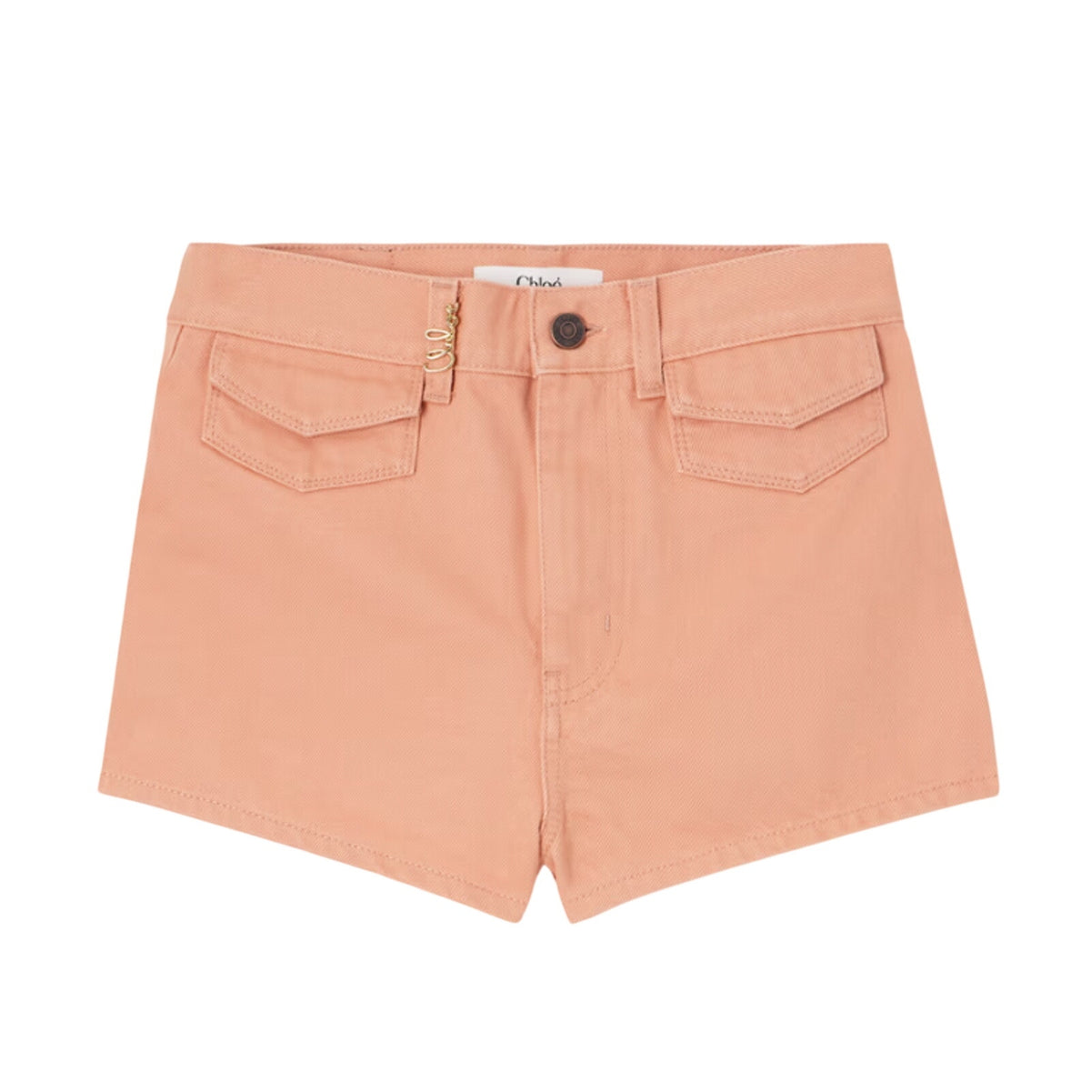 Chloé Embellished Peach Denim Shorts Size FR 36 NWT