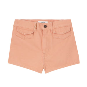 Chloé Embellished Peach Denim Shorts Size FR 36 NWT