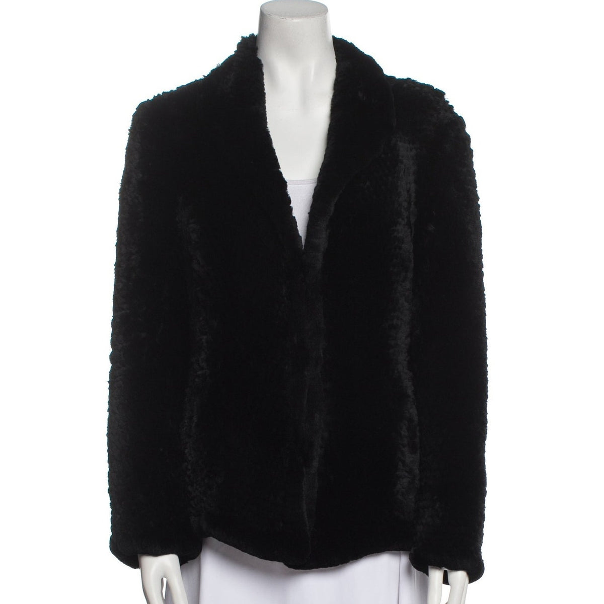 Rizal Plush Black Fur Jacket Size S