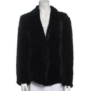 Rizal Plush Black Fur Jacket Size S