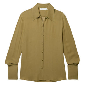 Tory Burch Lightweight Green Georgette Blouse Size US 10