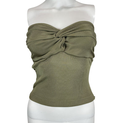 Goldsign Ribbed Green Twist Bandeau Top Size S