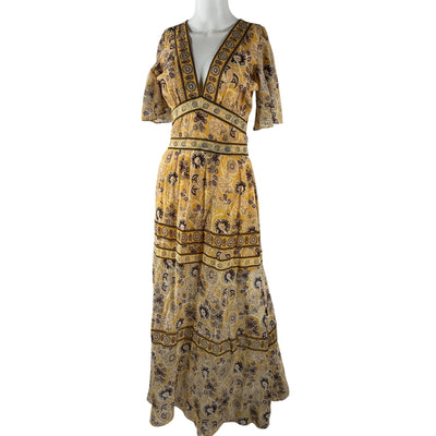 Ba&sh Printed Multicolor Alia Maxi Dress Size XS