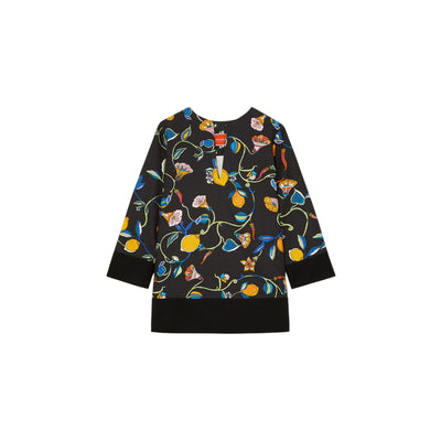 La Doublej Printed Textured Cotton Black Tunic Size Large Top NWT