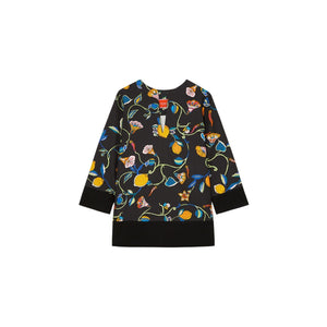 La Doublej Printed Textured Cotton Black Tunic Size Large Top NWT