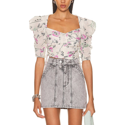 Isabel Marant Floral Cream Galaor Blouse Size 38 EU / US 6