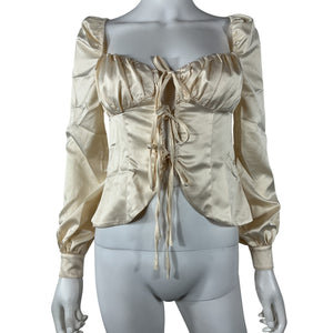 Majorelle Satin Beige Waldorf Size XS Blouse