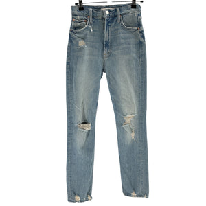 Mother Distressed Blue High Waisted Rider Skimp Denim Jeans Size 25