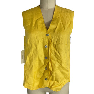 Donni Lightweight Yellow Button Front Vest Size S NWT