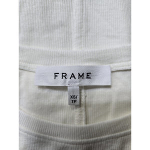 Frame Ribbed Off White Long Sleeve Size X-Small Top