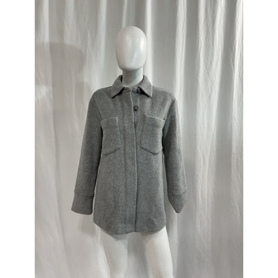 Vince Shirt Grey Fleece Patch Breast Pockets Jacket Size S