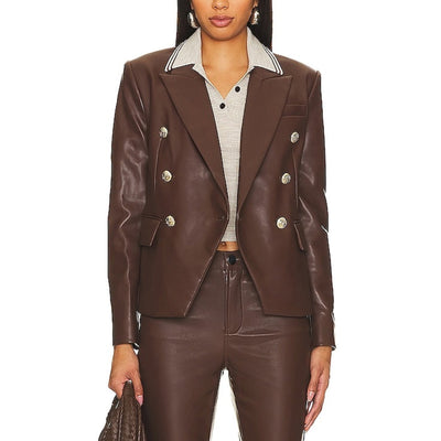 Bcbgmaxazria Sleek Chocolate Double Breasted Blazer Size 4 NWT
