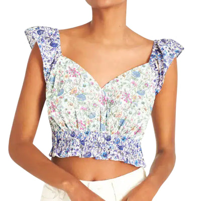 LoveShackFancy Floral Multicolor Drea Top Size XS