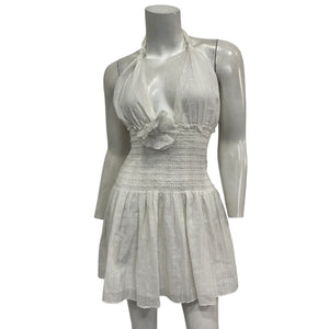 Loveshackfancy Shimmery Iridescent Slate Luisetta Mini Dress Size S NWT
