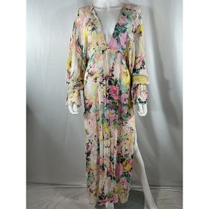 Hemant And Nandita 'Teien' Pink Viscose Caftan Dress Size XS