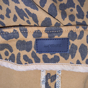 Mother Bold Brown Leopard Side Splitter Mini Skirt Size 28