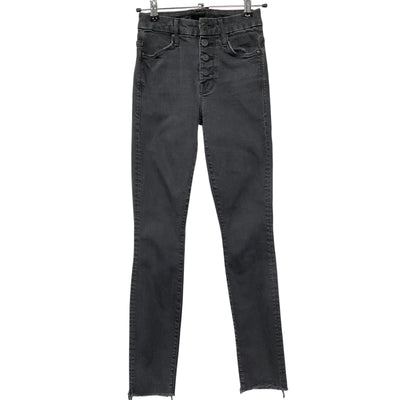 Mother High Rise Black Pixie Ankle Fray Denim Jeans Size 23
