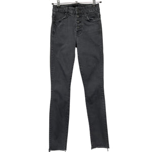 Mother High Rise Black Pixie Ankle Fray Denim Jeans Size 23