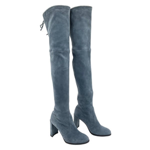 Stuart Weitzman Suede Denim Blue Hiline Over The Knee Boots Size 6