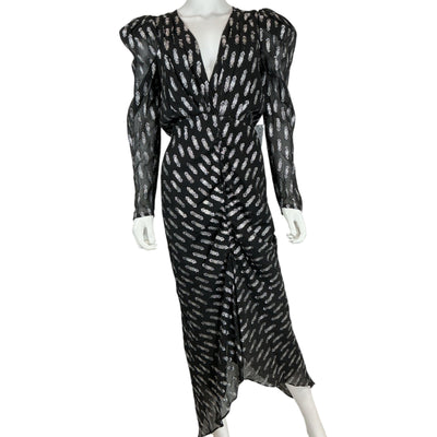 Ronny Kobo Metallic Black Astrid Dress Size M