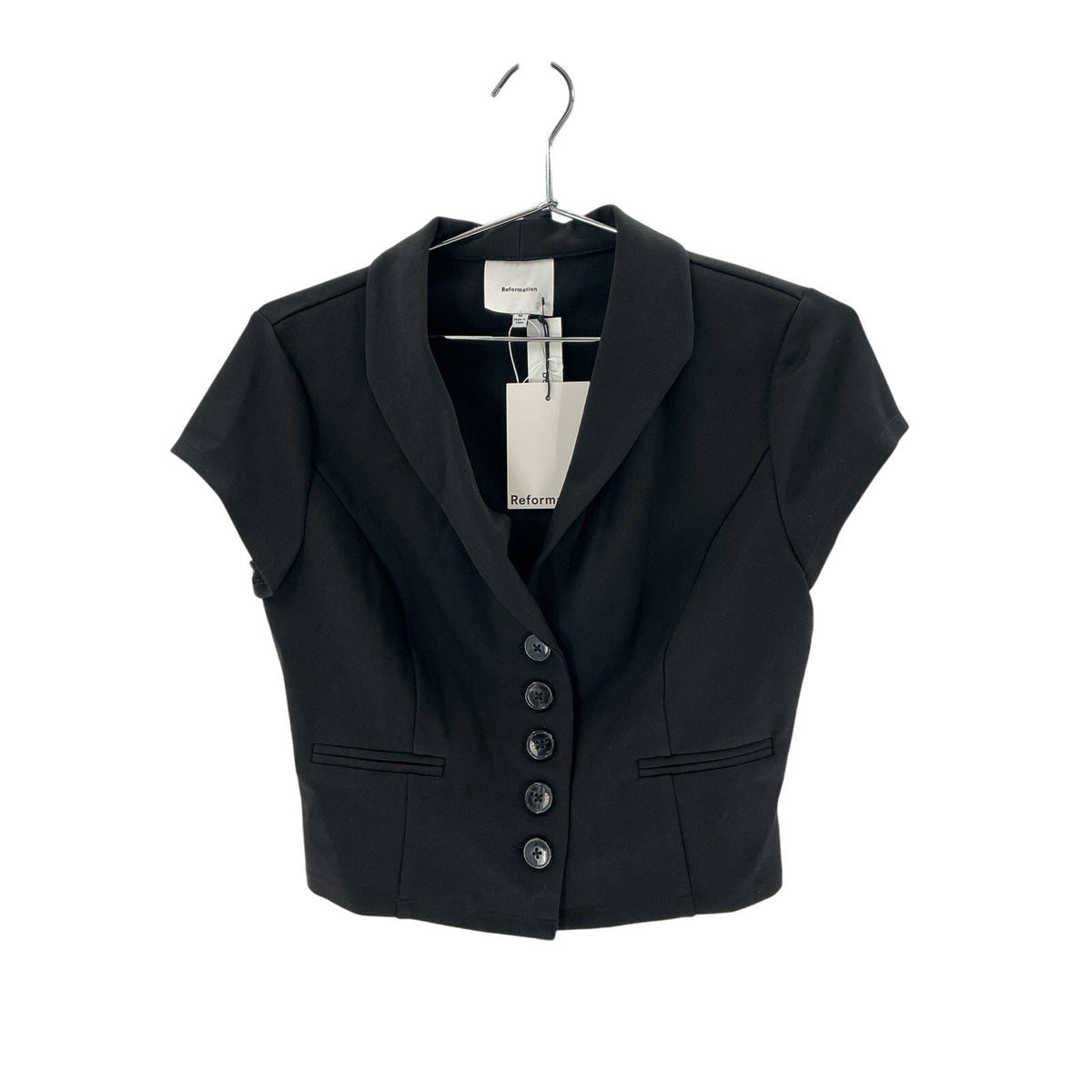 Reformation 'Marnie' Black Knit Top Size M