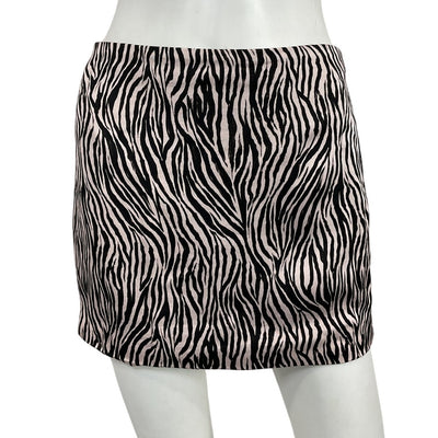 For Love & Lemons Zebra Print Black Aiko Mini Skirt Size S