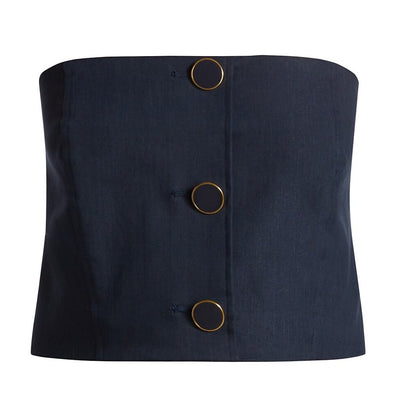 Veronica Beard Linen Blend Blue Ziene Tube Top Size 4