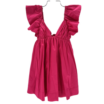 For Love & Lemons Ruffled Magenta Clementine Mini Dress Size S