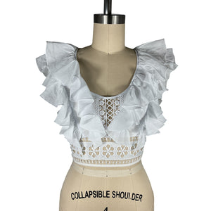 Charo Ruiz Ruffled White Nico Size XS Top