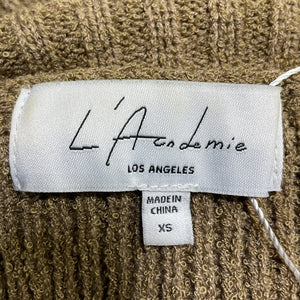 L'Academie Ribbed Tan Lucia Turtleneck Sweater Size XS