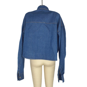 Laquan Smith Oversized Dark Blue Denim Size XS Shirt