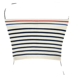 Kule Striped Cream And Navy Jo Tube Top Size XS