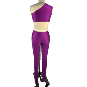 Saint Laurent Asymmetrical Purple Knot Front Jumpsuit Size 1