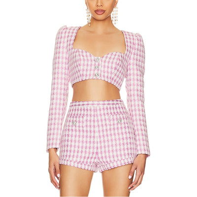 Majorelle Tweed Pink Natalie Crop Top Size XXS